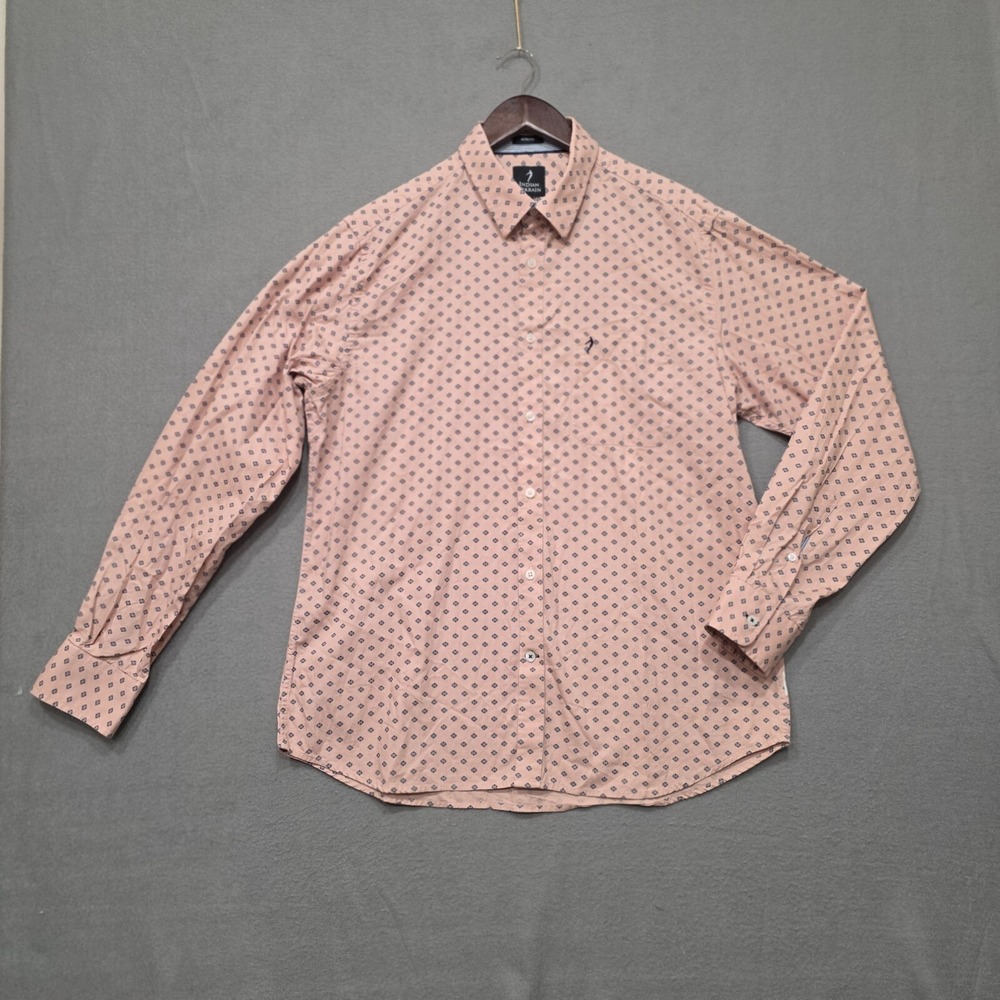 Indian Terrain Mens Slim Fit Long Sleeve Button Up‎ Shirt Size Large
